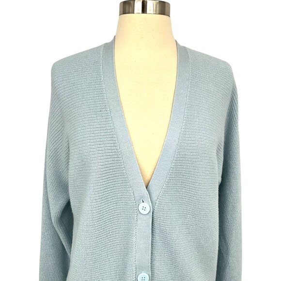 Lululemon Merino Wool Blend Cardigan Powder Blue Size 4 V Neck - Picture 2 of 8